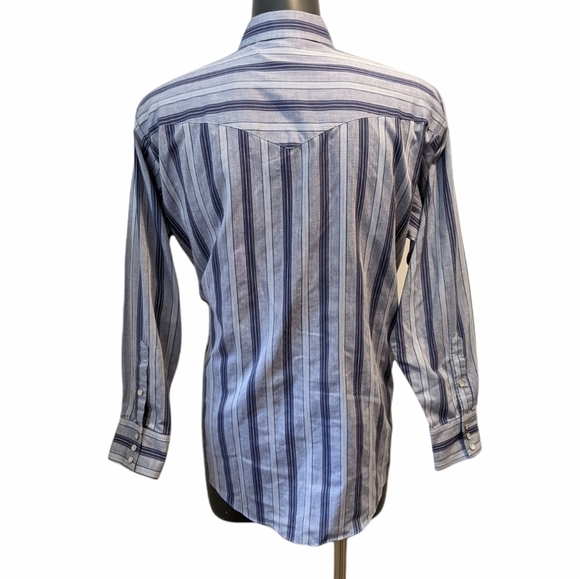 Knightsbridge blue striped western shirt XL - Picture 4 of 7
